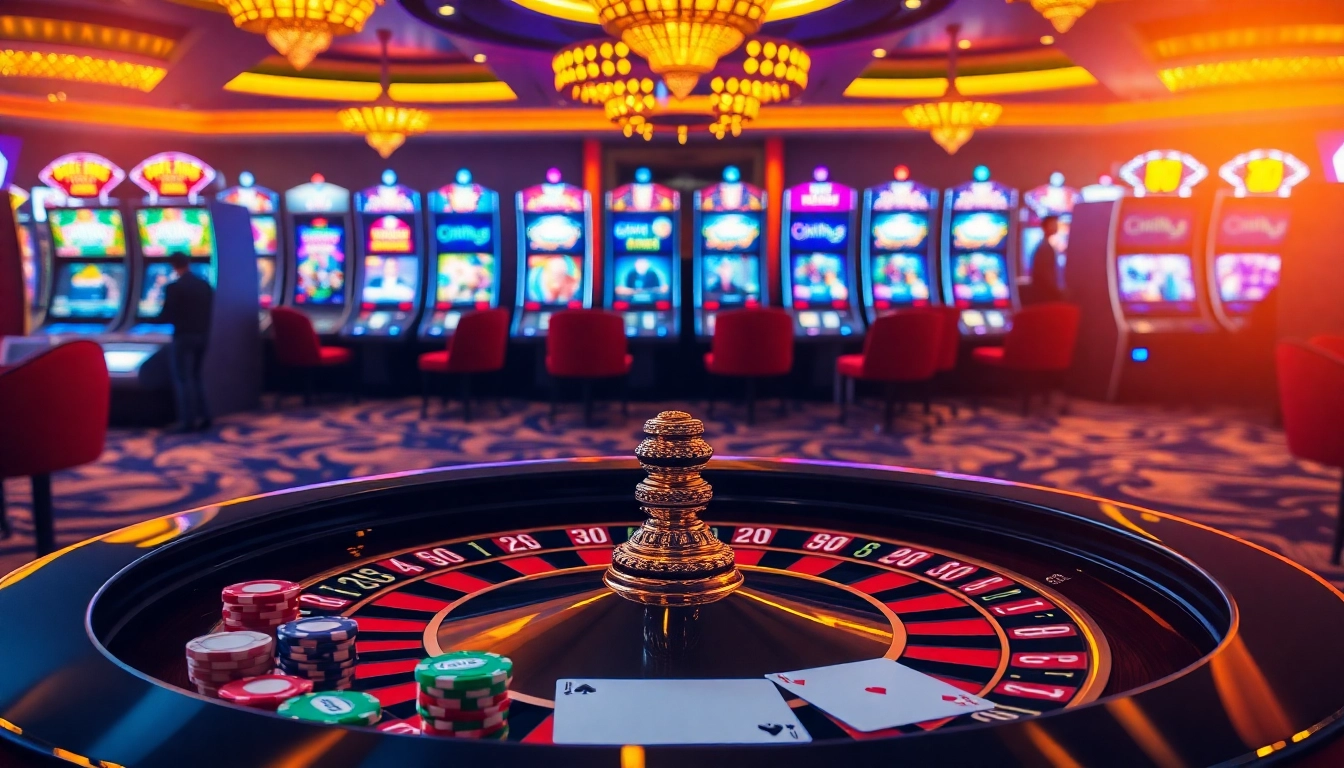 RR88 roulette table showcasing luxury and excitement in a vibrant casino atmosphere.
