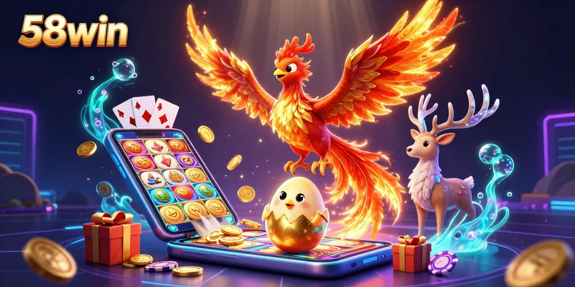 Play immersive games and win big at 58win with vibrant slot machines and engaging casino elements.