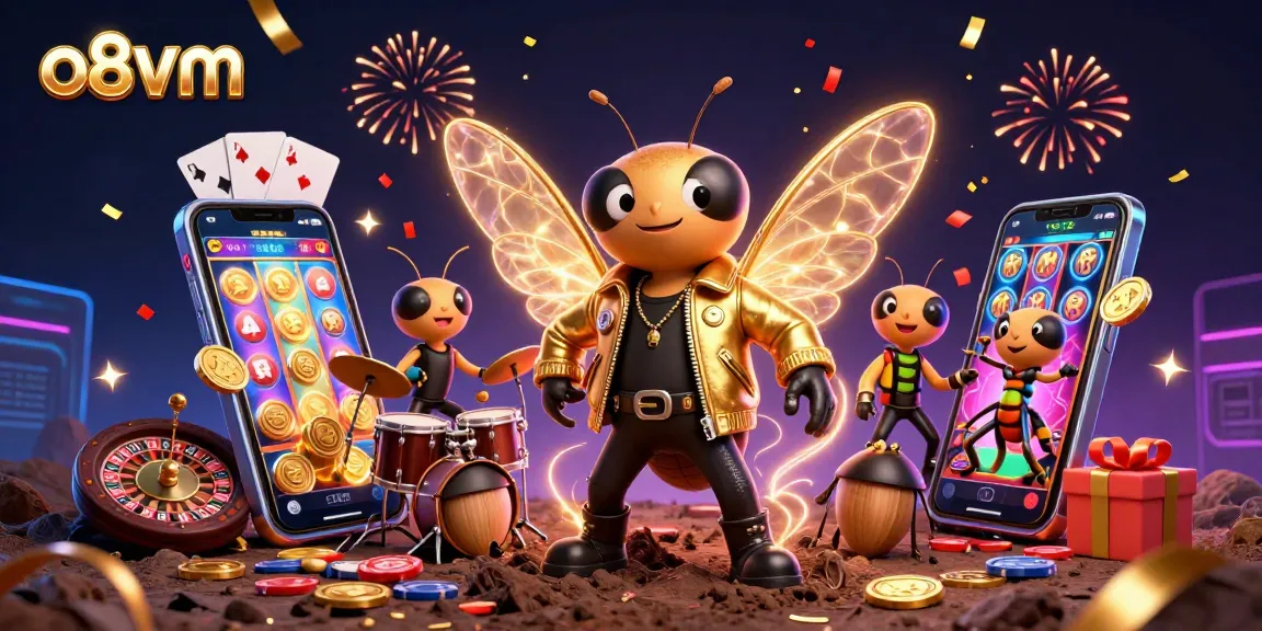 Experience jackpots and thrilling games with o8vm's electric 3D casino illustration!