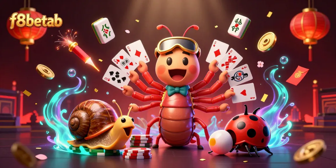 Experience thrilling gaming at f8betab with unique characters in a vibrant casino atmosphere.