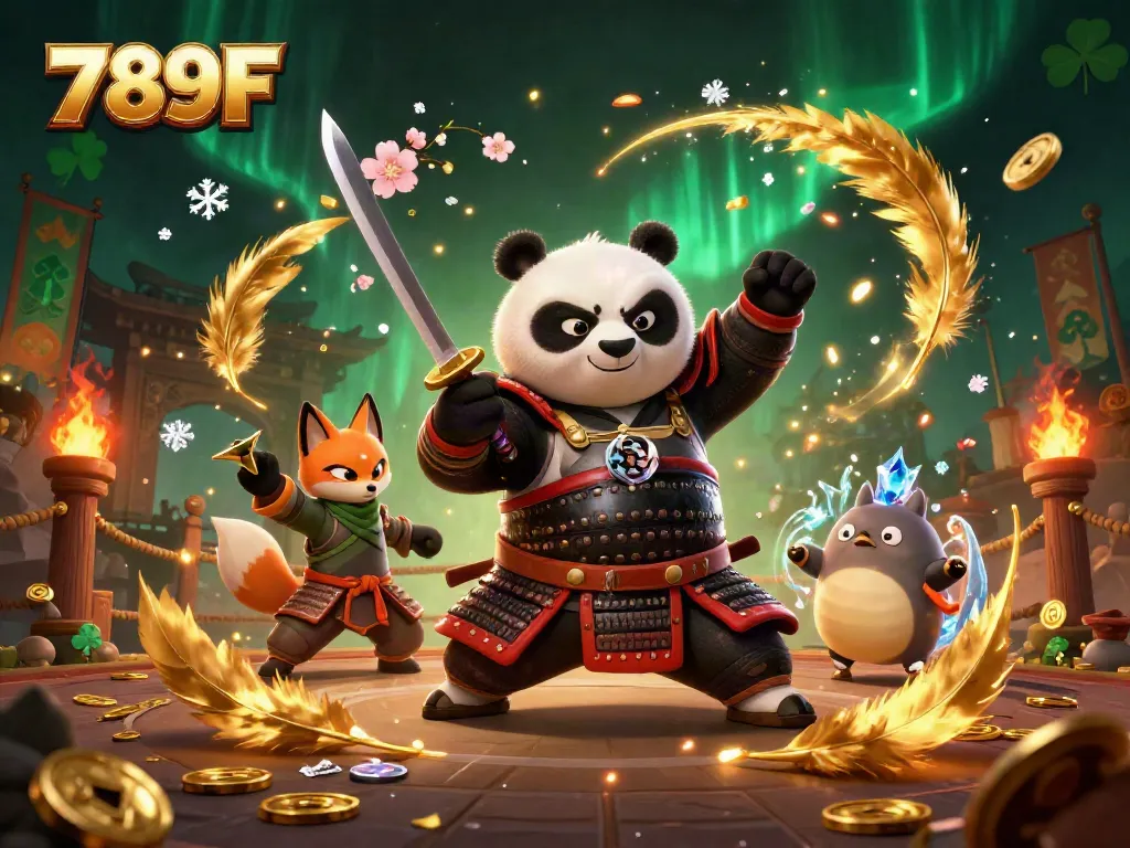 Engage in exciting gameplay at 789F, where a samurai panda and ninja fox bring rich visuals to online gaming.
