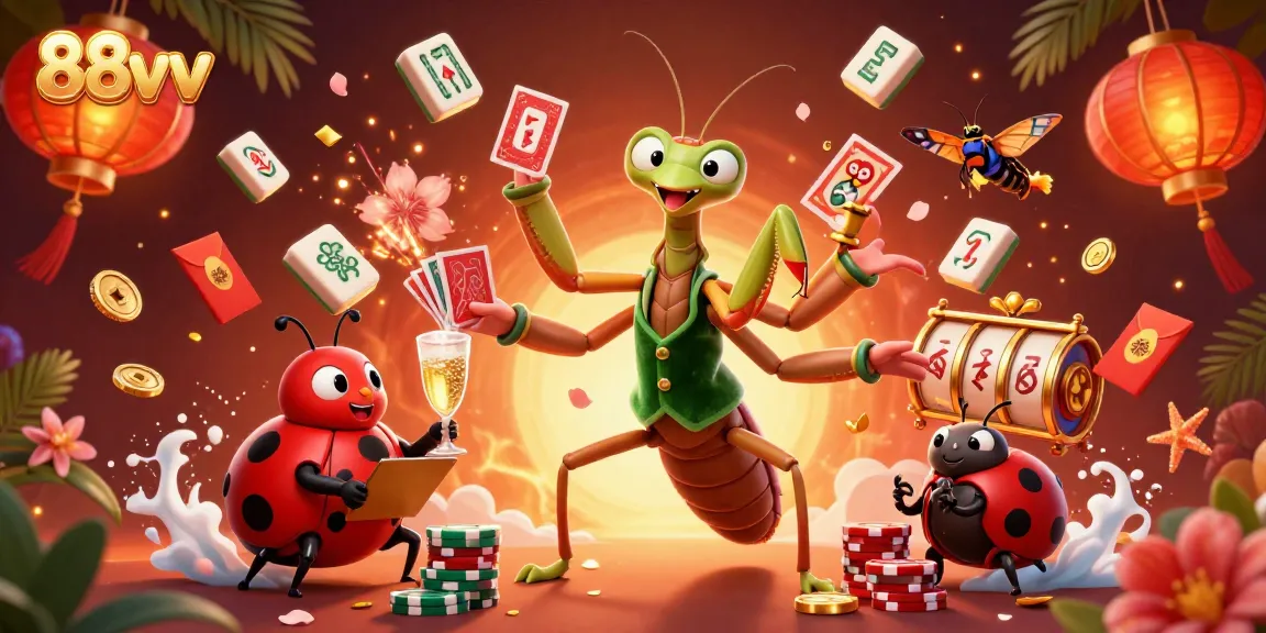 Experience thrilling action at 88vv with vibrant casino graphics and cartoon characters.
