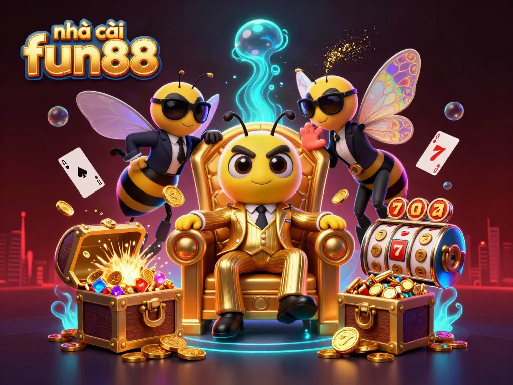 Engaging scene showcasing nhà cái fun88 with a bumblebee boss and elaborate casino elements.