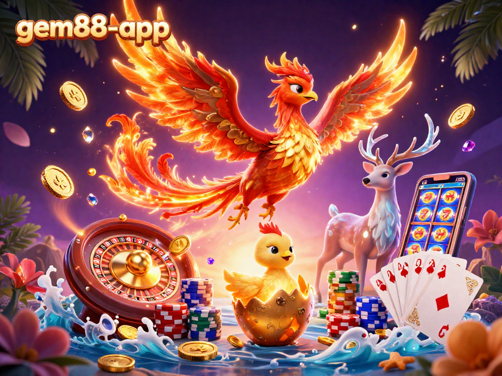 Experience thrilling wins with gem88-app in an ultra-detailed 3D casino adventure.