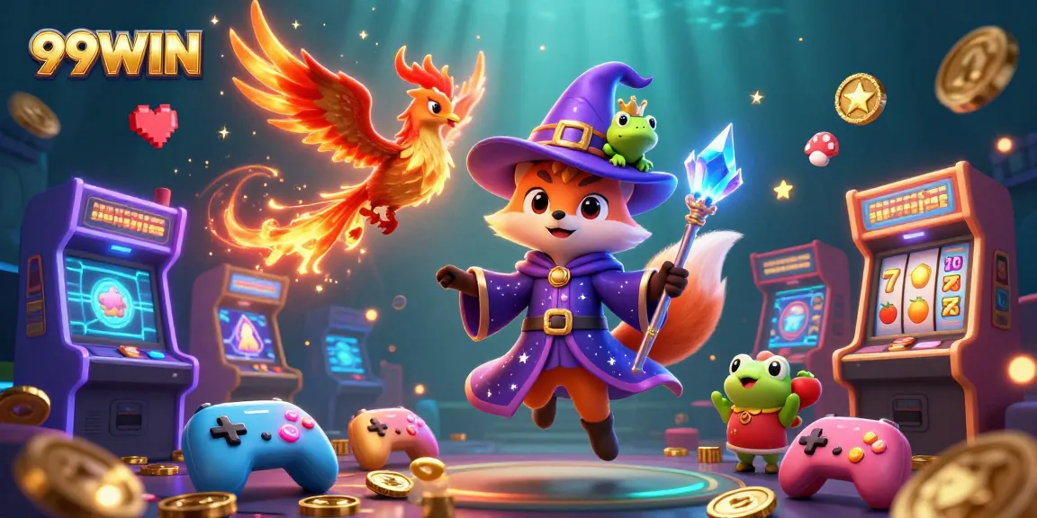 Experience thrilling slots and jackpots at 99WIN with vibrant gaming elements and captivating characters.