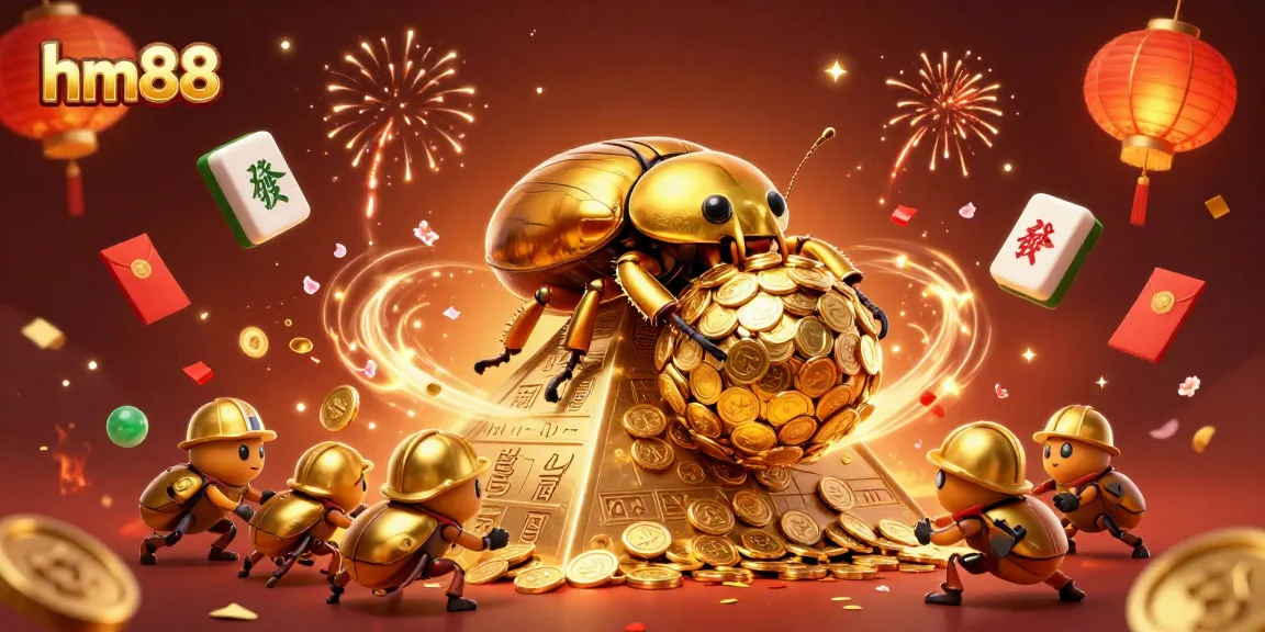 Experience the vibrant atmosphere of hm88 at this dynamic casino scene with golden coins and exciting game elements.