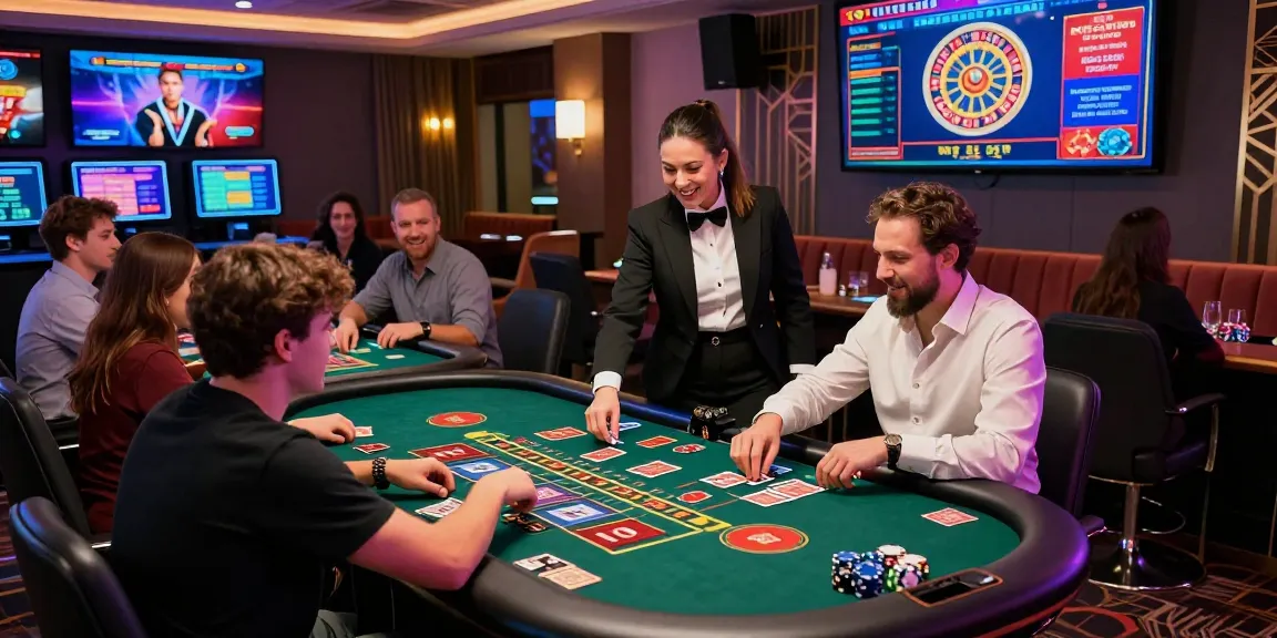 Exciting hm88 online gaming scene with live dealer games and vibrant atmosphere.