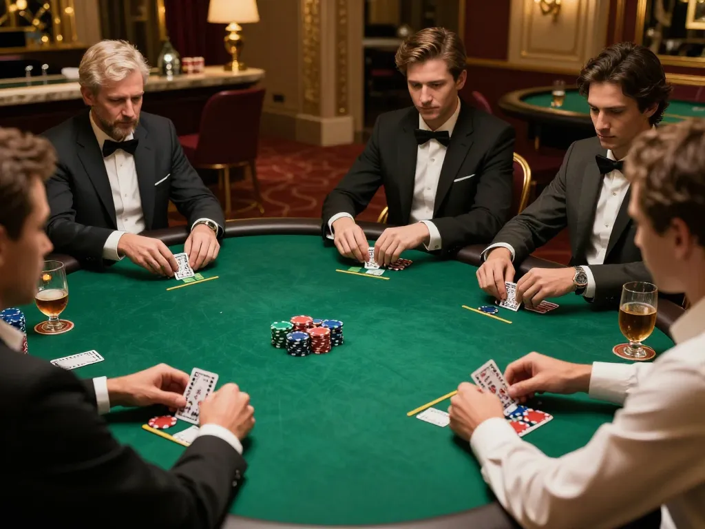 Players engage in a strategic poker game at Nhà cái 79KING's exclusive poker table.