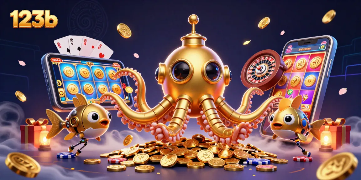 Experience thrilling gameplay at 123b with golden coins, vibrant slots, and captivating casino elements.