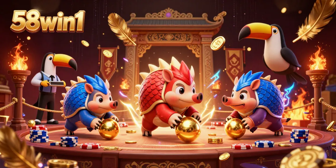 Engage with 58win1 as rival pangolins roll into golden balls and create excitement in the casino.