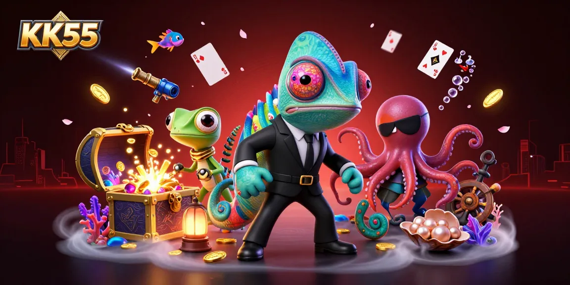 Engage in thrilling gameplay at KK55 with chameleon agents and treasure-filled underwater scenes.
