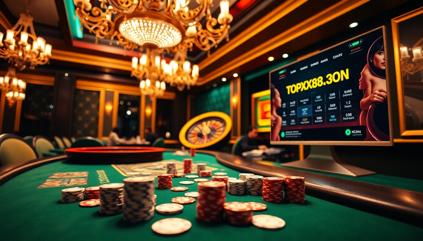 Engage in thrilling games at https://topxx88.com/ with a lively casino poker scene showcasing action and excitement.