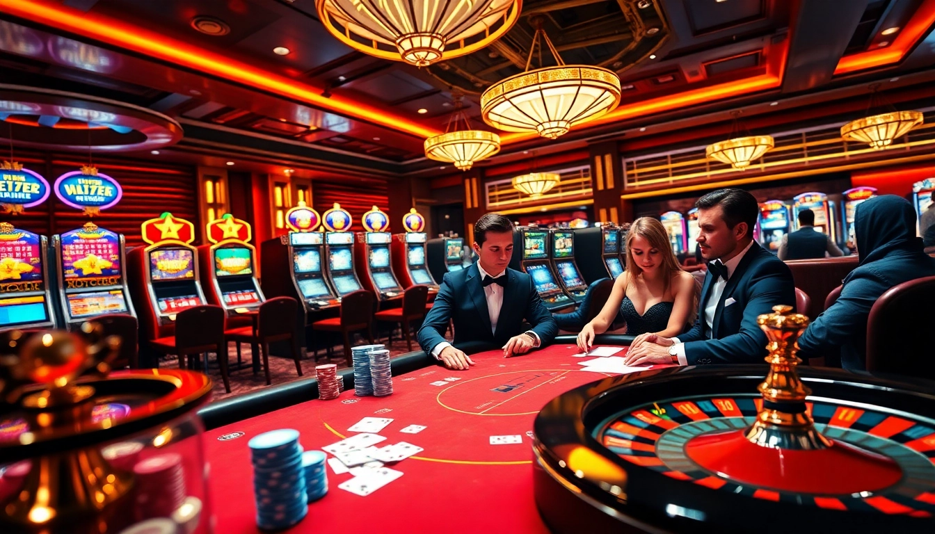 Engaging players at a poker table in a luxurious casino featuring CM88b elements.
