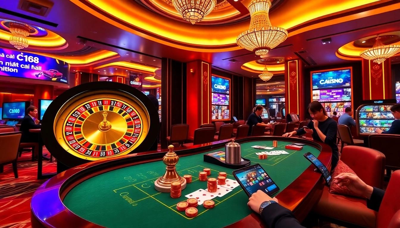 Experience excitement at nhà cái C168 with thrilling casino games and vibrant roulette tables.