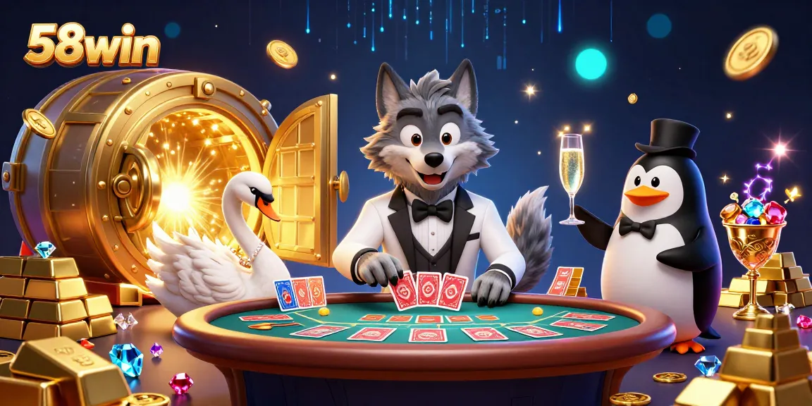 Experience thrilling gambling adventures with 58win at a lavish baccarat table, showcasing lavish rewards.